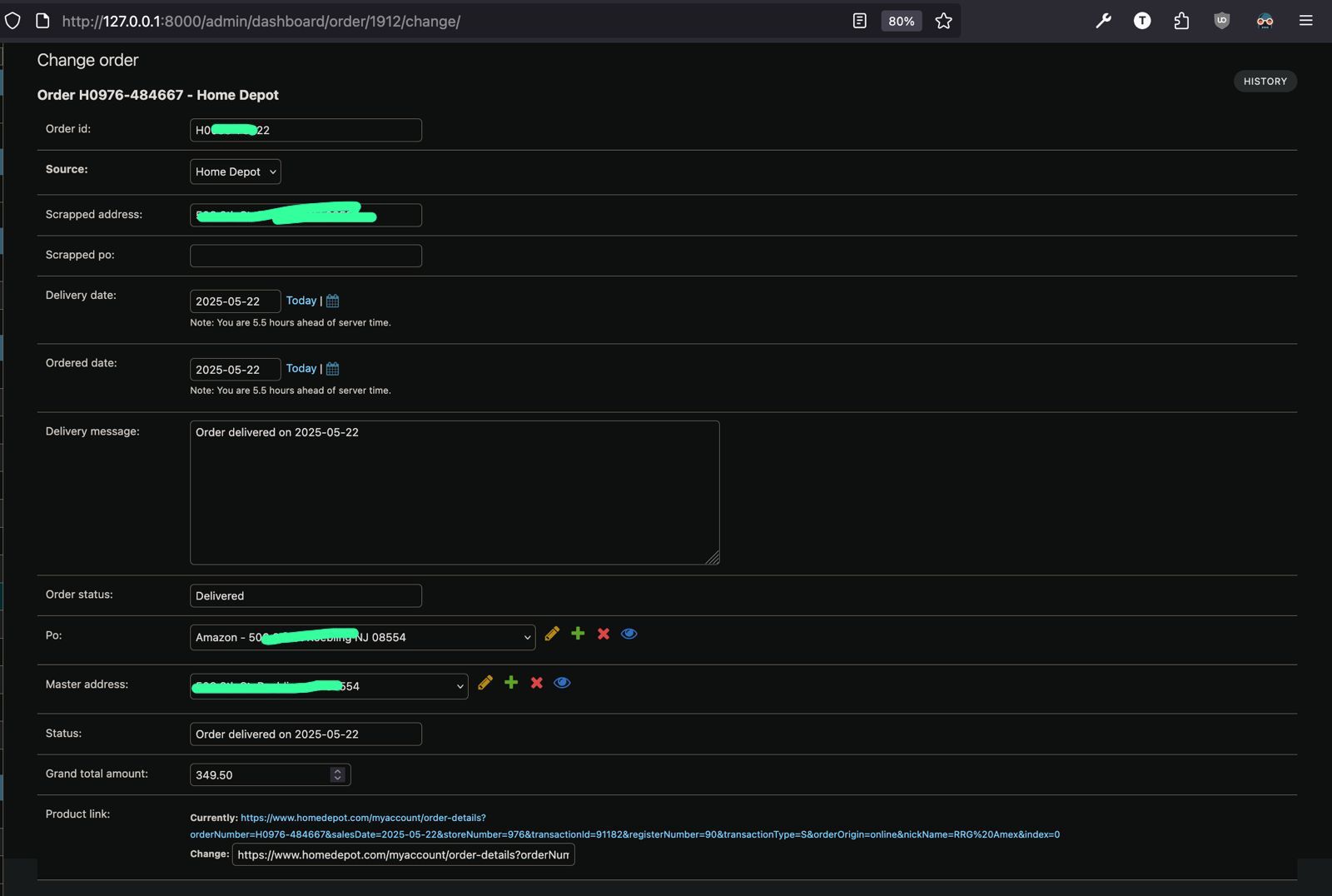 Order Tracking UI