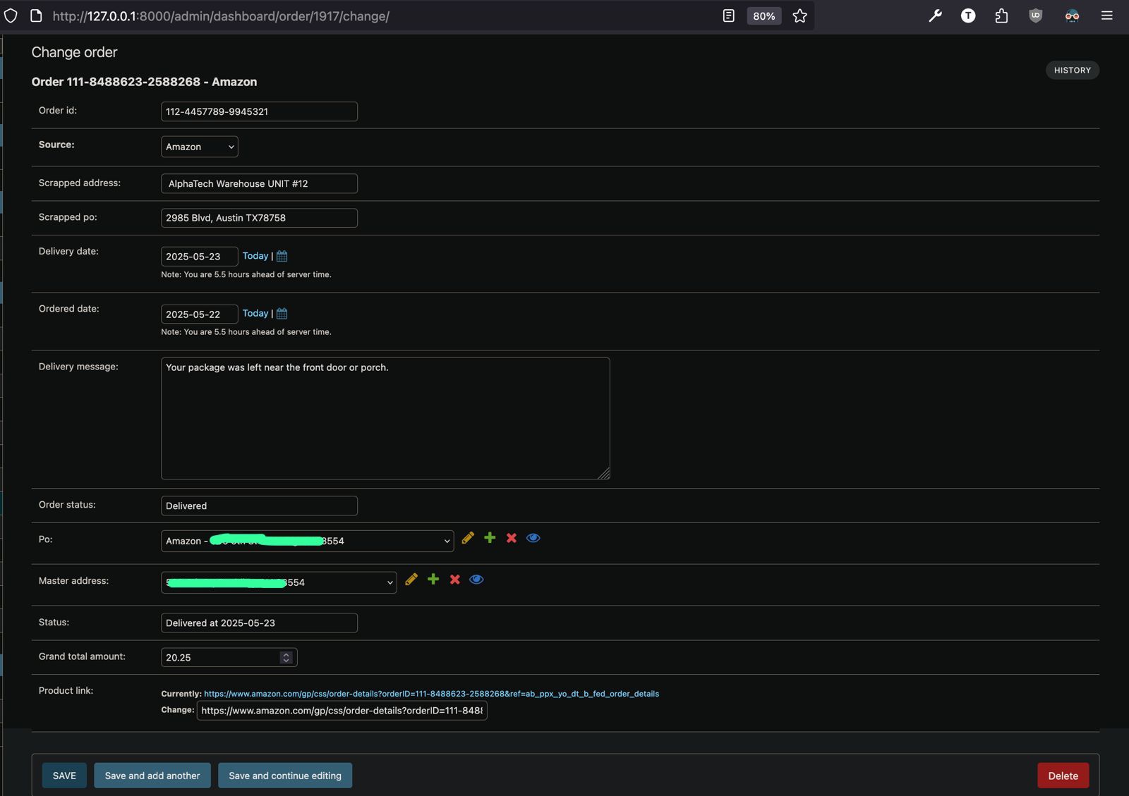 Order Tracking UI